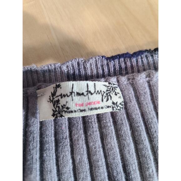 Free People Floral Knit Square Neckline Fairy Whimsygoth Bodysuit - Picture 6 of 9